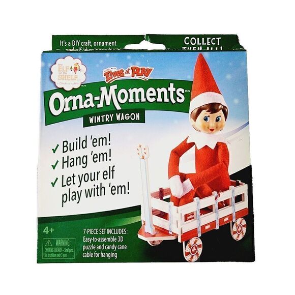 Elf on the Shelf Elves at Play OrnaMoments Christmas Scooter Wagon Sled Lot of 3 - Picture 3 of 8